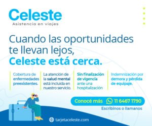 Tarjeta Celeste - Cuando las oportunidades te llevan lejos, Celeste está cerca